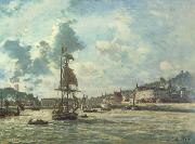 Entrance to the Port of Honfleur (Windy Day) (nn02) johan